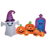 Halloween nafukovací figurína Duch s dýněmi, 244 cm