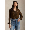 Ľanová košeľa Polo Ralph Lauren 211970730 hnedá XS