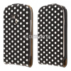 Kožený obal Samsung Galaxy S III Mini – Polka Flip – čierna
