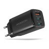 AXAGON ACU-DPQ65, GaN nabíječka do sítě 65W, 3x port (USB-A + dual USB-C), PD3.0/QC4+/PPS/Apple, černá ACU-DPQ65