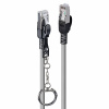 S/FTP (PiMF) Patchkábel LSOH 0.5m cat.6a, sivý, Cu, UL, Security Cable (so zámkom)