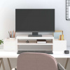 Stojan na monitor bílý 70x27,5x15 cm masivní borové dřevo Bílá 813965