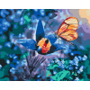 Vymalujsisam.sk Maľovanie podľa čísiel - Motýľ na modrom kvete Veľkosť: 40x50cm, Rám: Bez rámu, iba zrolované plátno