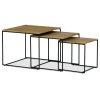 Autronic, Set 3ks odkladacích stolíkov 60x60cm, MDF divoký dub, AF-3008 OAK