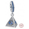 Strieborný prívesok 925 Egypt Pyramída - vševidiace oko, cestovný náramok