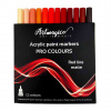 Akrylové popisovače Artmagico PRO LINE RED 0,7 mm, súprava 12 ks, odtiene matných červených farieb