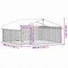 vidaXL Vonkajšia voliéra pre psy so strechou 300x300x150 cm - Srieborná - 95074-49270