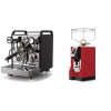 Rocket Espresso Mozzafiato FAST V, black + Eureka Mignon Perfetto, CR ferrari red