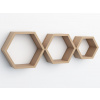 Sada 3 poličiek Hexagon, dub sonoma