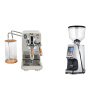 ECM Puristika PID, cream, olive + Eureka Atom Specialty 65, chrome