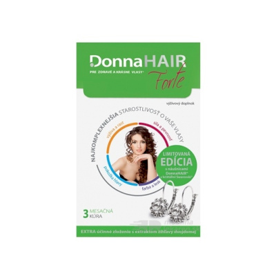 Donna HAIR Forte 3-mesačná kúra cps 90 ks + náušnice SWAROVSKI, 1x1 set