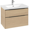 VILLEROY & BOCH Subway 3.0 závesná skrinka pod umývadlo, 2 zásuvky, s LED osvetlením, 772 x 478 x 429 mm, Nordic Oak, C574L1VJ