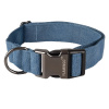 Flamingo Collar Oxana Blue - pevný nastaviteľný obojok pre psa, nylon, dvojbodová pracka, modrý - XXL