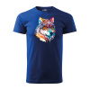 Sablio Tričko s potlačou Wolf paint 2 - modré 5XL
