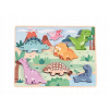 Drevená montessori skladačka pre deti Dinosaury Puzzle Chunky 7el Lelin