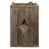 Clayre & Eef Drevený retro lampáš so hviezdou Start - 19*19*28 cm - Clayre & Eef