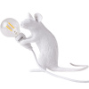 Seletti Stolové svietidlo MOUSE SITTING 12,5 cm, USB zásuvka, biela