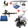 Airbrush set: Kompresor AS-186 + pištoľ BD-180K + pištoľ BD-182K (2x Airbrush pištoľ + jednoválcový kompresor AS-166 + hadica)
