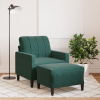Relaxačné kreslo s podnožkou tmavozelené 60 cm zamat-ForU-3278259