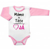 Body dlhý rukáv s vtipným textom Baby Nellys, Máma+Táta, holka 62 (2-3m)