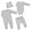 Dojčenská súprava do pôrodnice Nicol Baby Animals sivá - 68 (4-6m)