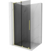 Mexen Velar L, posuvná sprchová zástena Walk-in 120 x 200 cm, 8mm šedé sklo, zlatá matná, 871-120-003-43-55