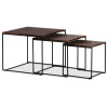Autronic, Set 3ks odkladacích stolíkov 60x60cm, MDF orech, AF-3008 WAL