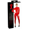LATE X Latexový catsuit pro ženy se dvěma zipy LateX, červený