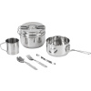 Set Strend Pro Grill, kempingová jedálenská súprava, nerez 13/15 cm