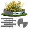 Záhradný obrubník plast 390 cm x 18,5 cm sivý