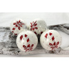 Vianočné gule 26/2036/8/4ks - červeno-biele lízatko