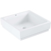 GROHE Cube Ceramic štvorcové umývadlo na dosku bez otvoru, bez prepadu, 400 x 400 mm, alpská biela, s povrchovou úpravou PureGuard, 3948200H