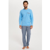 Italian Fashion Pánske bavlnené pyžamo Italian Fashion Jaromir nebesky modré, Veľkosť XXL, Farba nebesky modrá