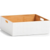Zeller Úložný box bambus, bílý 30x27x10,5