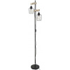 Rabalux Fabian stojaca lampa 2x40 W čierna-drevo 5246