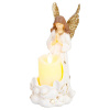 Dekorácia MagicHome Anjel so sviečkou, LED, polyresin, 10,5x14x20cm