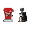 Ascaso Dream ONE, Love Red + Eureka Mignon Zero 65 Speedy, CR black
