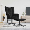 zahrada-XL Relaxačné kreslo s podnožkou, čierne, zamat 328112
