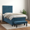 vidaXL Posteľný rám boxsping s matracom tmavomodrý 100x200 cm zamat - Modrá - 176983-111166