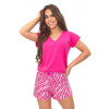 Letné dámske bavlnené pyžamo Donna Zebra Short ružová M