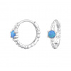 For Silver Kruhové náušnice s modrým opálom - Striebro 925
