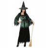 OBLEČENIE ČARODEJNÍCKA SUKŇA ČIERNA ZELENÁ S KLOBÚKOM HALLOWEEN L