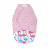 Baby Nellys Zavinovačka, spacáček s Minky, 0-6m - Plameniak, Minky ružová