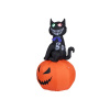 Halloween nafukovací figurína kočka s dýní, 183 cm