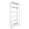 Kovový regál Biedrax 50 x 90 x 210 cm, biely - 6 políc biele lamino 12mm, 275 kg