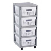 Komoda plast 4poschodia INFINITY 4x10L biela/sivá