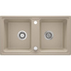 Granitový dvojitý drez bez odkvapkávača ZORBA 780, do skrinky šírka 80 cm, pisok
