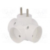 Konektor napájecí AC rozbočka 2P Provedení kulatý bilá