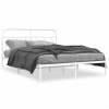 vidaXL Kovový rám postele s čelom biely 135x190 cm - Biela - 97497-209135