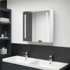 vidaXL LED kúpeľňová zrkadlová skrinka žiarivá biela 62x14x60 cm - Biela - 146621-260974